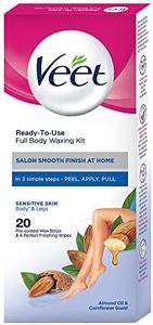 Veet Full Body Waxing Kit - Sensitive Skin (Pack of 20 Wax Strips)