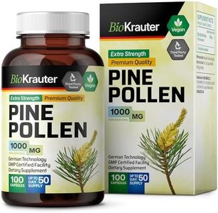 Pine Pollen Testosterone Capsules, 400 mg, Wildcrafted Pine Pollen (Scots Pine, Pinus Sylvestris, Song Hua Fen) (100 Capsules)
