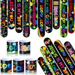 Frienda 40 Pcs Bible Verses Religious Christian Slap Bracelets for Kids Jesus Love You Wristbands Inspirational Motivational Christian Slap Bracelets Sunday School Supplies