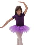 IKAANYA Girls Floral Leotard Dress - Ideal for Ballet, Dance, Performance, Stage wear, Party, Dress up Ages (3-12) (Purple, 4-5 Years)