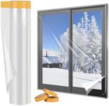 Yotache Window Insulation Kit 1.6m x 10m Long Indoor Window Shrink Film, POF Insulating Shrink Film for Windows, Draught Excluder Waterproof Dust Proof, Transparent