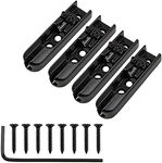 Yootones 4Pcs Bass Guitar Bridge Individual Bass Bridge Tailpiece Single String Bass Bridge Compatible with 4 String Electric Bass Guitar Accessories (Black)