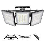 LED Flood Light Outdoor, STASUN 300W 30000lm 6000K Daylight White IP66 Waterproof, Commercial Parking Lot Light,3 Heads for Yard Street Stadium House Floodlight Bright Security Lights for Outdoor Area