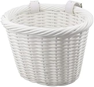 MEGHNA Woven Mini Bike Basket for Kid Bike Handlebar Bike Basket for Women Girl for Scooter, White