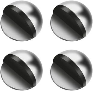 GraGra Self Adhesive Floor Door Stoppers, 4 Pcs Polished Oval Door Stoppers, Floor Mounted Crescent Door Stops, Wall Protectors, Door Stops with Adhesive for Home Office Use