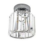 Chicaya (Bulb Included) Ceiling Lights,Crystal Modern Mini Chandelier Chrome Finish,Flush Mount Ceiling Lamp for Bedroom Living Room Hallway