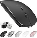 Rechargeable Bluetooth Wireless Mouse for MacBook Pro/Air,Bluetooth Mouse for Laptop/PC/Mac/iPad pro/Computer， Bluetooth 5.2/3.0 and 2.4GHz USB-A & USB-C Receiver