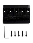 Metallor 4 String Bass Bridge Tailpiece Fixed Saddles for Electric Bass Guitar Jazz Bass or Precision Bass Black.