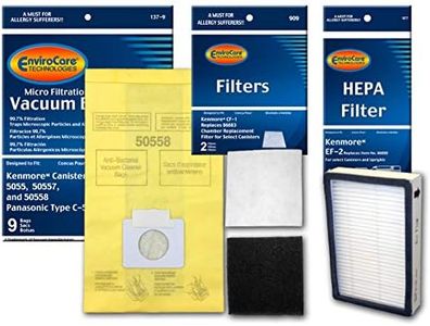 9 Envirocare Vacuum Bags & 2 CF1 & 1 EF2 Filters to fit Kenmore Mircrofiltration Canister Vacuum Bags - 50558 5055 50557