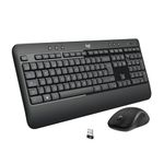 Logitech MK540 Advanced Wireless Keyboard and Mouse Combo for Windows, 2.4 GHz Unifying USB-Receiver, Multimedia Hotkeys, 3-Year Battery Life, for PC, Laptop, QWERTY UK English Layout - Black