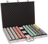 Brybelly 14 Gram 1000 Count Poker Set - The Ultimate - 14G Clay Composite Chips with Aluminum Case, Playing Cards, Dealer Button for Poker, Texas Hold'em, Blackjack, Casino Games at Home