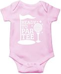 AW Fashions Ready to Par Tee Baby Bodysuit Funny Adorable Unisex Boys Girls Infant Romper Cute Clothing (Newborn, Pink)