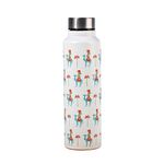 Happening Hippo Stainless Steel Water Bottle 1000 ml, Cold & Hot Steel Water Bottle, Ideal for Office, School, Picnic, Gym, Home & Fridge, BPA-Free and Leak-Proof, Stylish Design (Boho Camel)