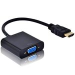 MARKET AFFAIRS HDMI to VGA Gold-Plated Adapter Male to Female for Computer, Desktop, Laptop, PC, Monitor, Projector, HDTV, Media Players, Xbox and More (Black)