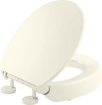 Hyten Elevated Quiet-Close Round-Front Toilet Seat, Biscuit