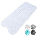 KEPLIN Premium Non-Slip Bath Mat - 200 Suction Cups, BPA, Latex Free, Mildew Resistant, Machine Washable - Safe, Durable & Comfortable for Shower Runner & Bathroom Tubs Extra Long (40x100cm) - Clear