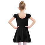 TETSUO Ballet Outfits for Girls Ballet Dance Dresses Ruffle Sleeve Leotards Cotton Dance Outfit Bodysuit for Toddler Kids Black