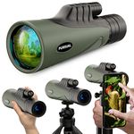 PURSUAL 25x50 High Power Monocular Telescope with Smartphone Holder & Tripod for Adults & Kids, Waterproof FMC HD Lens & Scope for Bird Watching, Camping, Hiking, Hunting, Concert, Wildlife, Travel