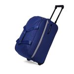 Lavie Sport Polyester Lino Wheel Duffel Bag|2 Wheel Duffle Bag|Built To Last Wheels And Trolley, 63 x 30 x 32 Centimeters, Navy