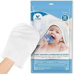 Medcosa Baby Wash Gloves | Pre-Moistened Disposable Wash Cloths for Newborn Babies and Up (12-Pieces) | Sensitive Hand, Face and Body Cleansing Cloths [1 Pack]