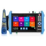 Henkion CCTV Tester 8K 32MP 4K 12MP IP Camera Tester with POE++ max 90W, CVBS Camera Tester 7 Inch IPS Touch Screen Cable Tracker, Network Tools Support 1CH SFP Interface HD IPC Tester IPC-9800C Pro