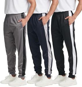 3 Pack: Mens Sweatpants Joggers Sweat Track Pants Warm Soft Active Athletic Workout Gym Apparel Training Fleece Lined Tapered Tricot Sports Running Casual Pockets Cuffed Jogging - Set 6, 5X Tall