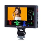 FEELWORLD P6X 5.5 inch 1000nit High Brightness Portable Camera Field DSLR Monitor Touchscreen with Waveform HDR and 4k HDMI in and Out 3D LUT Out Aluminium Housing Weight 249g