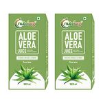 Nutriorg Organic Aloe Vera Juice with Pulp 1Ltr (Pack of 2) | Pure Cold-Pressed Aloe Vera Drink | Supports Healthy Hair & Skin, Detox & Weight Loss | No Added Sugar | Ayurvedic Juice for Immunity, Liver & Digestive Health