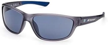 BMW Men's Injected Sun Glasses Sunglasses, Grey, 64