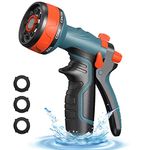 HmiL-U Upgrade Garden Hose Nozzle Sprayer with Water Volume Control Valve, High Pressure Water Gun, 8 Adjustable Watering Patterns