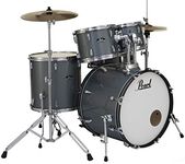 Pearl Roadshow Drum Set 5-Piece Complete Kit with Cymbals and Stands, Charcoal Metallic (RS525SC/C706)