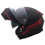 Zorax Safari Matt Black/Red XL (61-62cm) Double Visor Full Face Motorcycle Motorbike Helmet ECE 2206 Approved