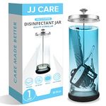 [PREMIUM] Disinfectant Jar 35 Oz. Disinfecting Jar with Removable Basket and Stainless-Steel Parts for Barber Tools - Salon Disinfectant Glass Jar for Manicure and Pedicure Tools Esthetician Supplies