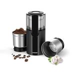 SHARDOR Coffee & Spice Grinders Electric with 2 Removable Stainless Steel Bowls for Dry or Wet Grinding, 70g.