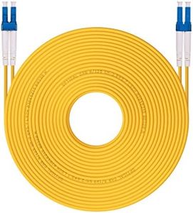 100M OS2 LC to LC Fiber Patch Cable, Single Mode SFP Fiber Jumper, Duplex LC-LC 9/125um, 1G/10G SMF, LSZH, 328ft,for SFP Transceiver, Router, Networks and More, Yellow