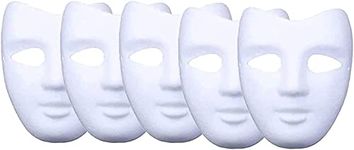 meioro DIY White Paper Mask Pulp Blank Hand Painted Mask Personality Creative Free Design Mask 5pcs (V face)