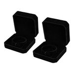 HooAMI Black Velvet Bracelet Bangle Cuff Jewelry Gift Box Travel Storage Display Case 2pcs