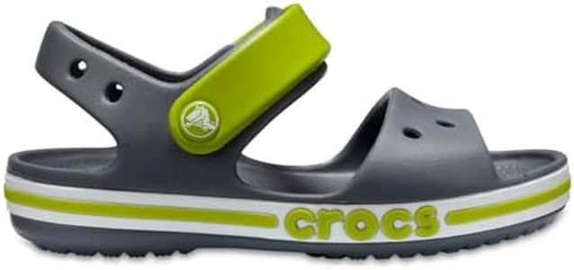 Crocs Unisex-Child Bayaband Sandal, Charcoal, 4 Toddler