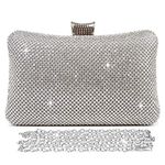 BAIGIO Women's Clutches Diamante Silver Gold Clutch Bag for Wedding Party Sparkly Rhinestone Evening Bag Ladies Handbag