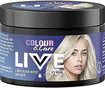 Schwarzkopf LIVE Colour & Care Hair Mask, 5 Minute Wash Out Blonde Toning, Colour Boost, Semi-permanent Silver Hair Dye, Lasts Up To 6 Washes- Icy Pearl, 150ml