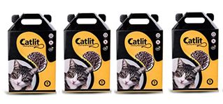 Catlit Natural Organic Pine Wood Cat Litter - 5kg Pack of 4 | Natural Biodegradable | Low Dust for Multiple Cats | Anti-Bacterial Litter for Cats | Chemical Free Ultra Absorption Litter for Cats |