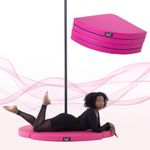 LUPIT POLE - STANDARD Dance Pole Crash Mat | Perfect for Beginners and Professionals | Ideal for Studios, Home Use | Anti-Slippery Surface | Round Dance Pole Mats - 4'11" Wide, 3.14" Thick - Pink