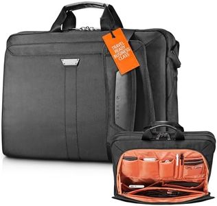 EVERKI Lunar Large Laptop Briefcase - Water-Repellent Durable Ballistic Nylon & Leather Accent Briefcase Bag, Professional Work/Gaming Laptop Bag for 18.4" Lap top, 19L Capacity (EKB417BK18) Black