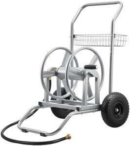 VEVOR Hose Reel Cart, 200/300ft High-Pressure Garden Hose Cart, Hoses Reel Carts with Two Wheels, Handle & Heavy-Duty Mesh Storage Basket, Dual-Purpose Portable Hoses Reels for Garden, Car, Pet