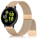 Vanjua Bands Compatible with Garmin Vivoactive 5 / Vivoactive 3 Watch Band, Garmin Venu 2 Plus / Venu Sq / Venu Watch Bands Women Men, Soft Stainless Steel Replacement Strap for Garmin Vivoactive 5, Vivoactive 3 Music, Venu 2 Plus, Venu Sq, Venu, Vivomove Sport, Forerunner 645 / 245 Music Smart Watch (Rose Gold)