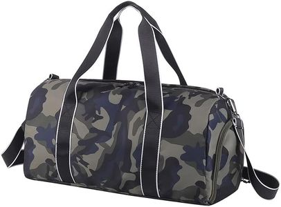 Kids Overnight Duffle Bag Girls Boys Sports Gym Bag with Shoe Compartment Wet Pocket Camouflage travel bag, 1ArmyGreen, Standard