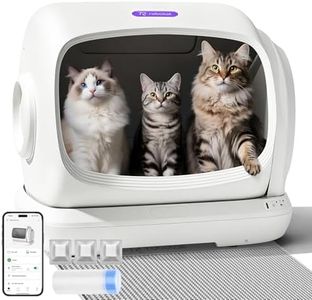Robotail Self Cleaning Cat Litter Box,106L XXXL Extra-Large Space Automatic Cat Litter Box for Large Cats, Open Top Automatic Cat Box Self Cleaning with APP, Safety Sensor, Anti-Pinch Patent