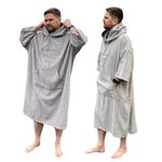 Towelling Poncho for Adults - Easy Changing Towelling Robe for Swim, Surf, Wild Swimming, Beach (L-XL)