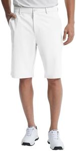 Libin Men's Golf Shorts 11" Casual Flat Front Hybrid Shorts Work Dress Chino Shorts Lightweight Quick Dry Water Resistant Stretch with Pockets, White, Size 36