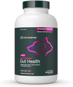 VetriScience Extra Strength Gut Health Probiotic & Prebiotic Digestive Supplements for Dogs & Cats, Gas & Diarrhea & Immune Support, Easy-Open Capsules, 180 Count - New Look